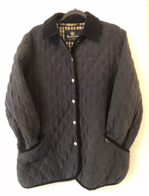 AQUASCUTUM LONDON LADIES 100 Silk Luxury Quilted Jacket Check