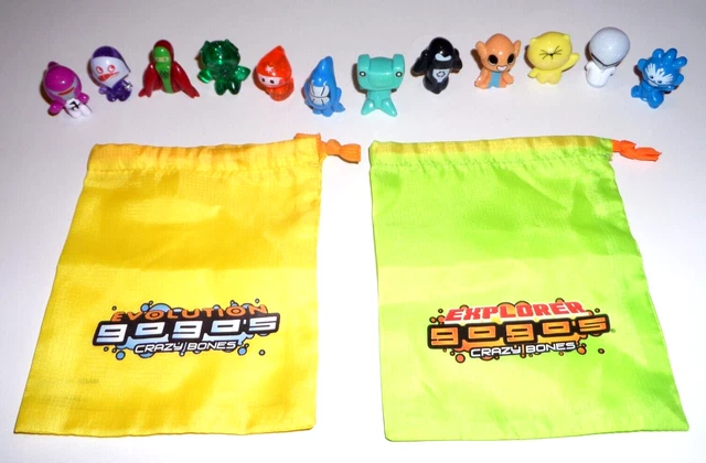 Gogos Crazy Bones Figures & 2 Small Bags Evolution Explorer