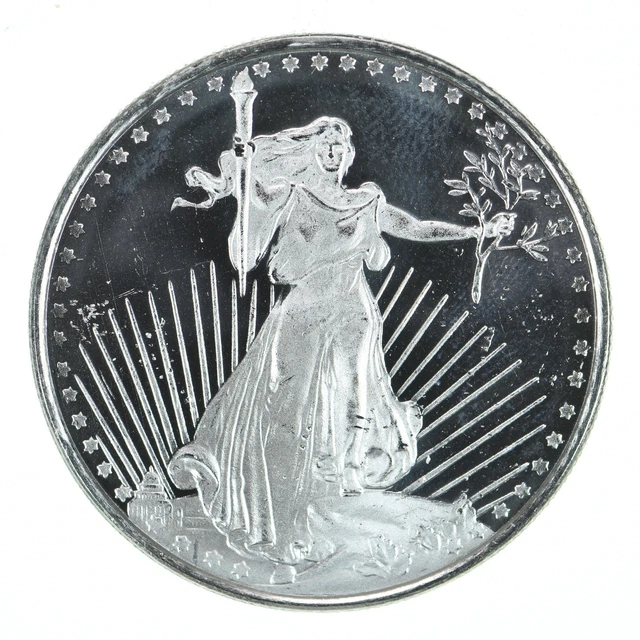 LIMITED SILVER 1 Troy Oz Round Saint-Gaudens Pattern .999