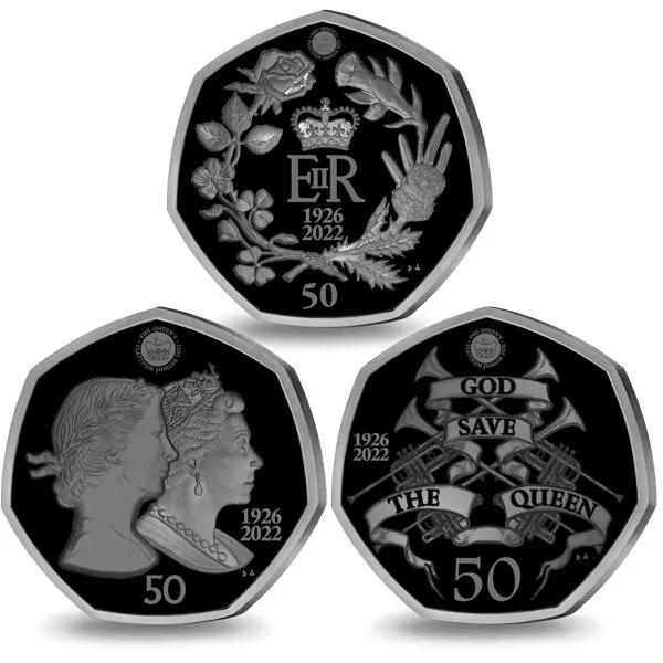 Queen Elizabeth II 2022 50p Ltd Edition 3 Coin Set