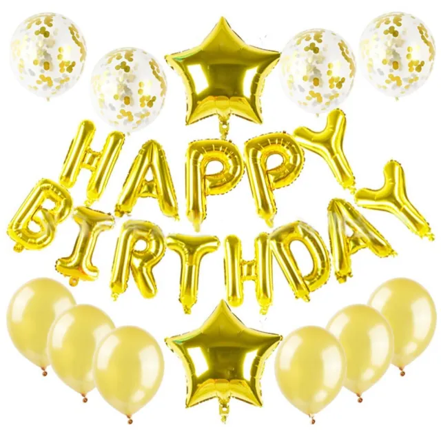 Happy Birthday Ballon Party Décoration avec Gonflement Foil Bunting Set