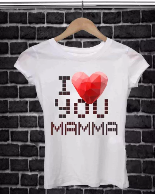 Regala Una Maglietta Per La Festa Della Mamma:  Love  Cuore A Quadri