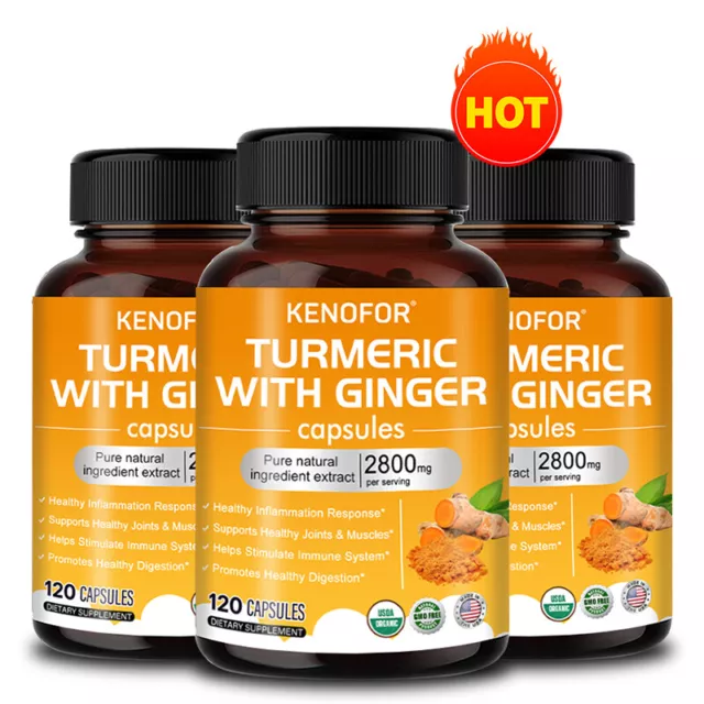 Turmeric with Ginger and Chondroitin 2800mg 120 Capsules - High Potency