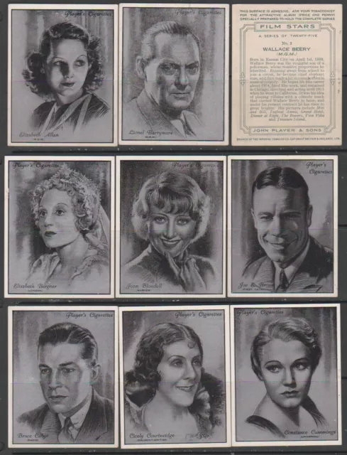 CIGARETTE CARDS Players 1934 Film Stars (lg) - complete set