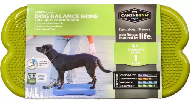 Plataforma de Balance de Mascotas FitPAWS Gigante K9FITbone PVC Salud Ejercicio Verde, Nuevo