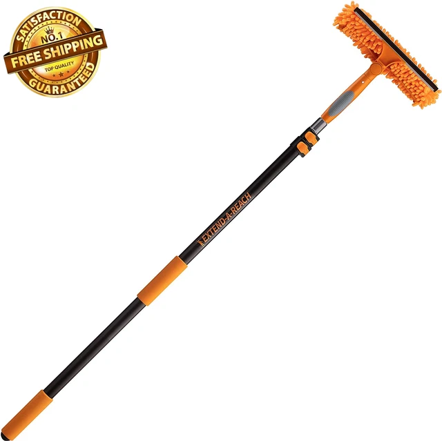 5-12 Ft Window Washing Kit with Extension Pole (20+ Foot Reach) // Window Cleani
