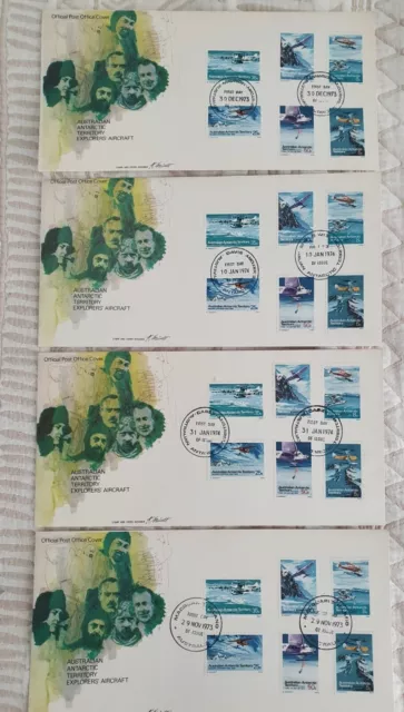 AAT 1973/4 Food Chain Set of 4 Base Cancel First Day Covers (4)