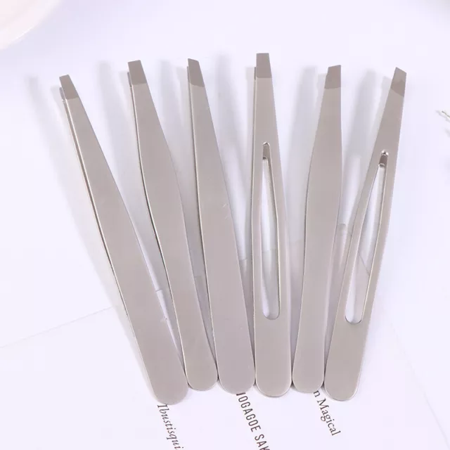 Professional Eyebrow Tweezers Plucker Puller Slanted Pointed Tip For Manicure