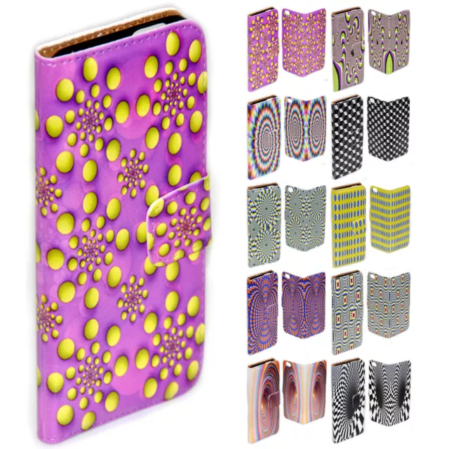 For Nokia Series Optical Illusion Print Theme Wallet Mobile Phone Case Cover #2