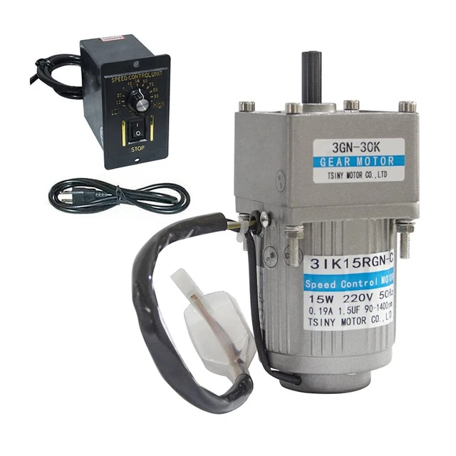 15W 3GN AC Gear Electric Motor Variable SpeedController With Reduction Gearbox