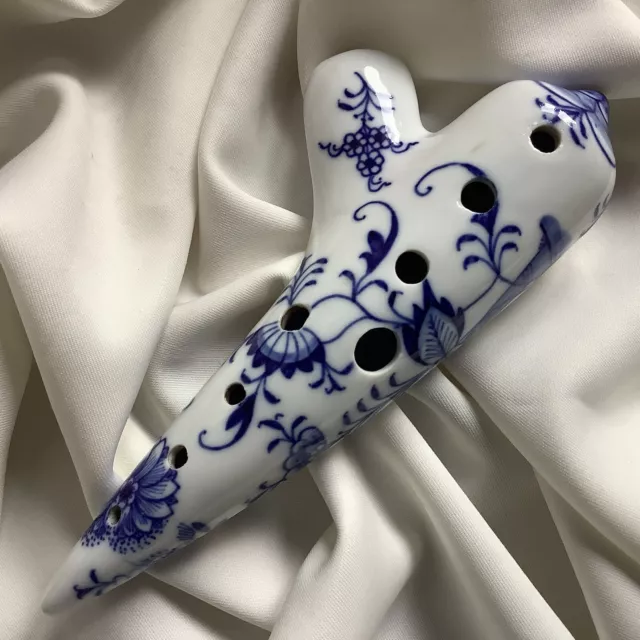 Ocarina Music Instrument G Voice Classic Art ANTIQUE 1928 MEISSEN Blue Porcelain Ocarina Music Instrument G Voice Classic Art ANTIQUE 1928 MEISSEN Blue Porcelain