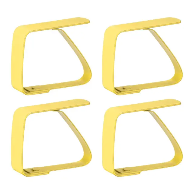 Tablecloth Clips 50mm x 40mm 420 Stainless Steel Table Cloth Holder Yellow 12Pcs