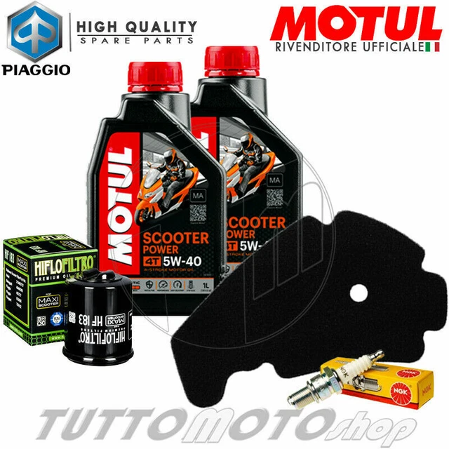 Tagliando PIAGGIO Beverly 300 ie ABS 2016-2020 / Olio Motul 5W40+ Filtri-Candela