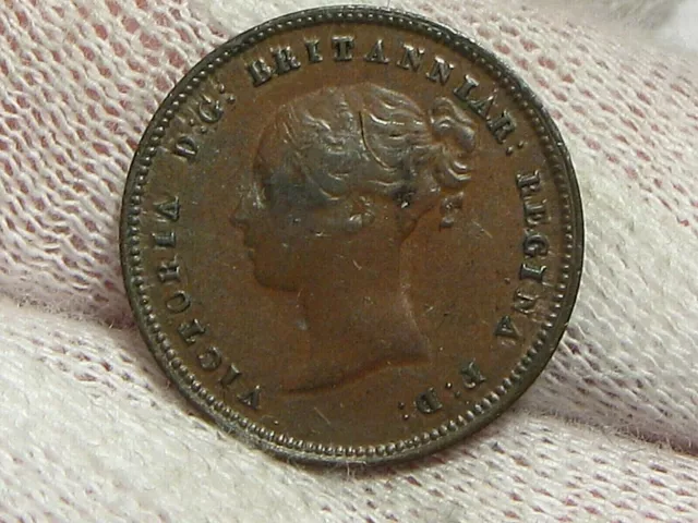 Haut Grade 1843 1/2 Farthing Grande-Bretagne Young Victoria.#29