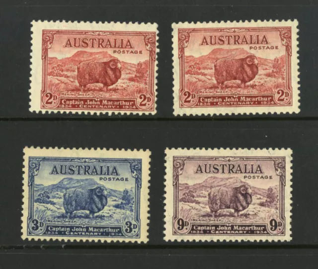 M2383 Australia 1934 SG150/2 - 1934 Macarthur with both types of 2d.