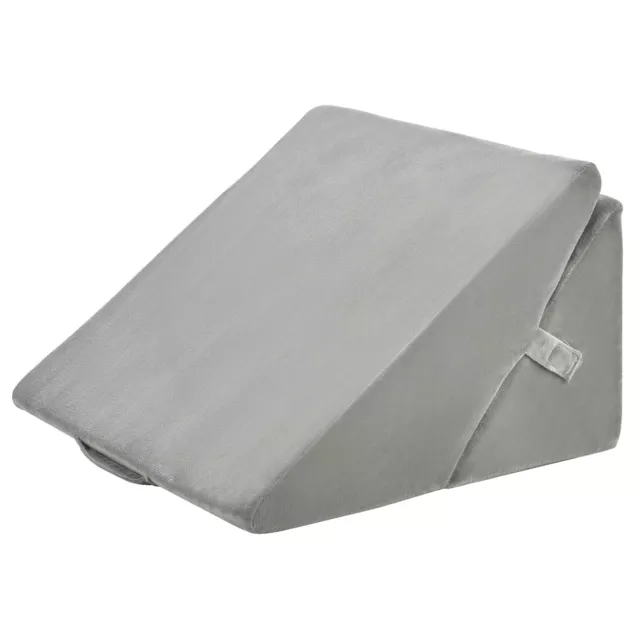 Costway Bed Wedge Pillow Adjustable Memory Foam Reading Sleep Back Support Grey