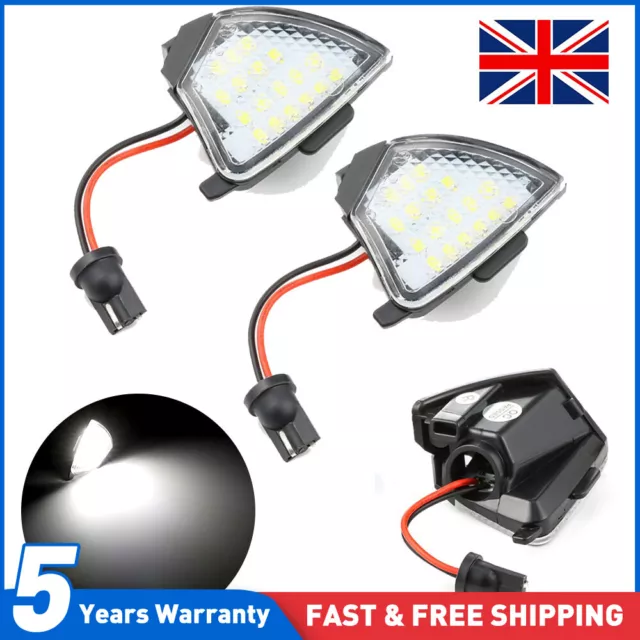 For VW Eos Scirocco Passat CC 2x Side Mirror LED Under Puddle Light Lamp Canbus