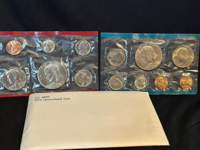 1973 Proof Eisenhower Silver Dollar US Mint Coin Set Uncirculated w Kennedy Half 1973 Proof Eisenhower Silver Dollar US Mint Coin Set Uncirculated w Kennedy Half
