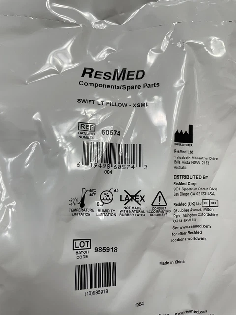 Resmed Swift LT  Nasal Pillows XSML#60574 FIVE NEW PILLOWS