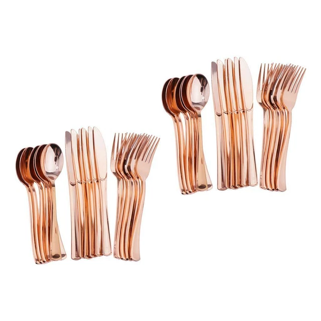 36er Pack 12er Set Einweggeschirr Löffel Gabeln Messer f/Bankett Party