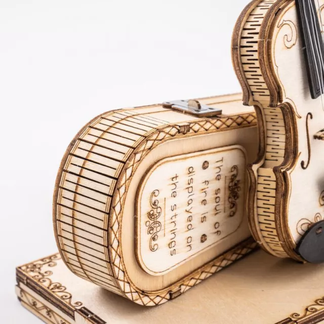 Puzzle 3D modello modellino compensato 63 pezzi Violino con Custodia idea regalo 3
