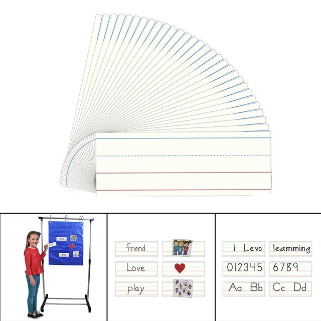 Trocken abwischbare Karten, Wörter, Lernstreifen, Taschendiagramm für