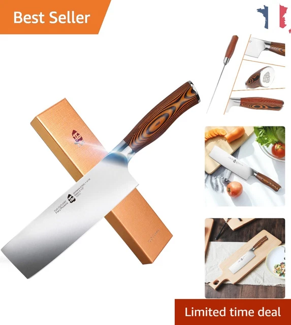 Couteau De Cuisine Nakiti Forgé – Acier Carbone XC75 – Artisanal Français
