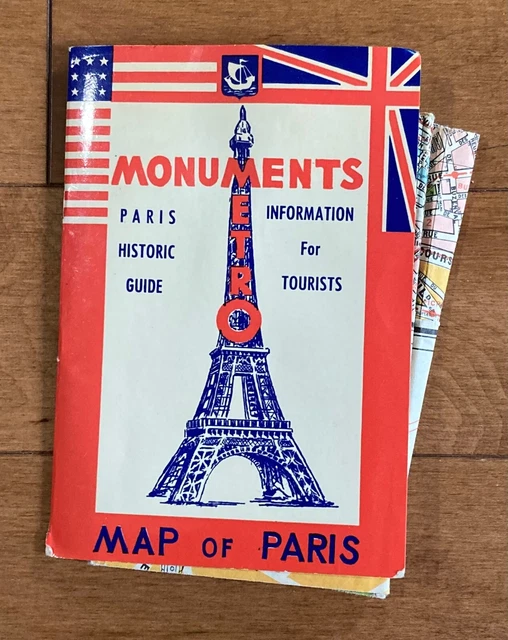 Tourist Guide Map Of Paris FOR SALE! - PicClick UK