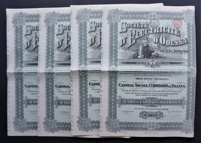 Russia / Ukraine - Electricity of Odessa (Оде́са) - 1913 - 4x Russia / Ukraine - Electricity of Odessa (Оде́са) - 1913 - 4x