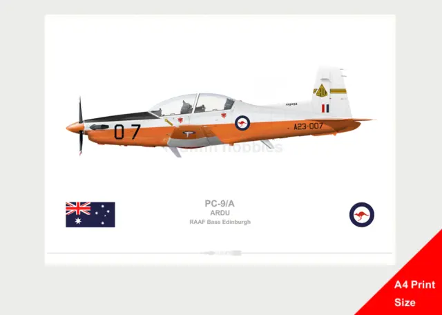 Warhead Illustrated PC-9/A ARDU RAAF A23-007 A4 Aircraft Print