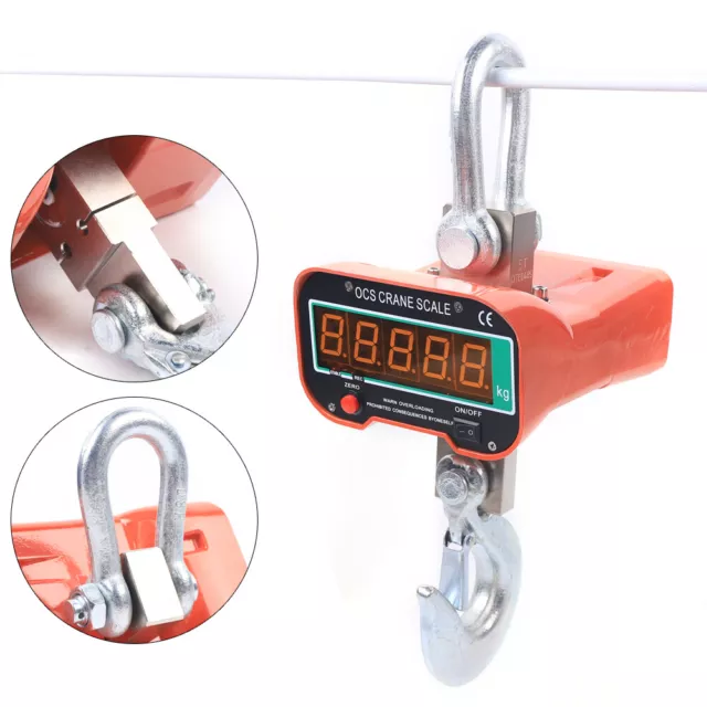 3T Industrial Hanging Scale Digital Crane Scale Heavy Duty LED Display Remote