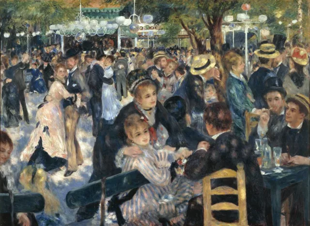 RENOIR - Ball at the Moulin de la Galette 1876 - QUALITY CANVAS PRINT - 30x20cm