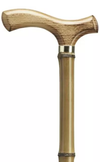 [NEW] HARVY Fritz Beechwood Scorched Handle On Bamboo Shaft Natural Finish Cane