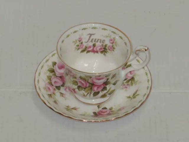 Vintage Royal Albert Roses June Flower Of The Month Cup & Saucer Very Nice