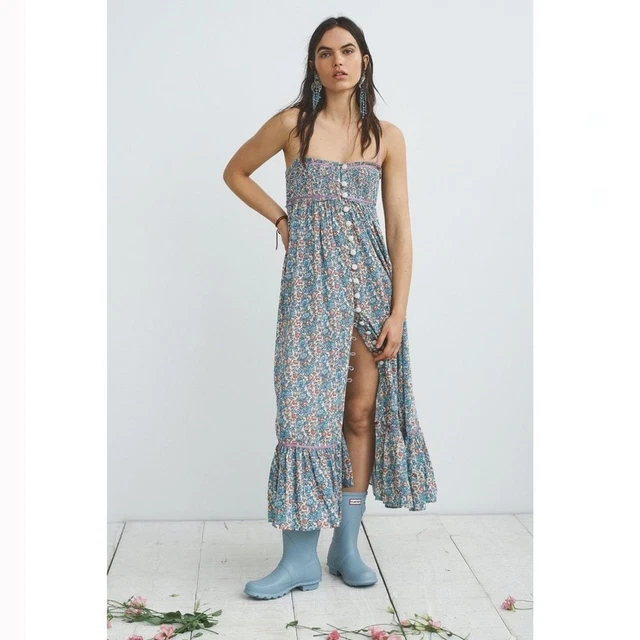 FREE PEOPLE MOLLY Jo Midi Dress Crochet Lace Detail NWT S 34.57 - PicClick  UK