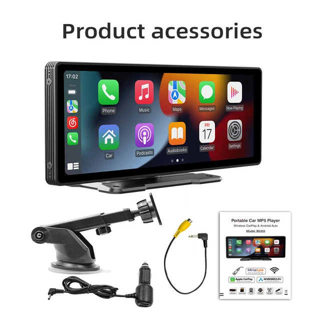 9.3" Touch Screen Wireless CarPlay Android Auto Car Portable Radio Video Monitor