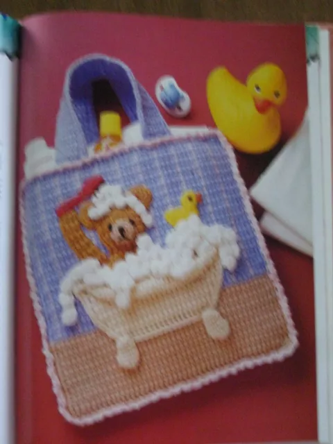 Bubble bath bear bag; great shower gift (#AF647-125) vintage  crochet  pattern