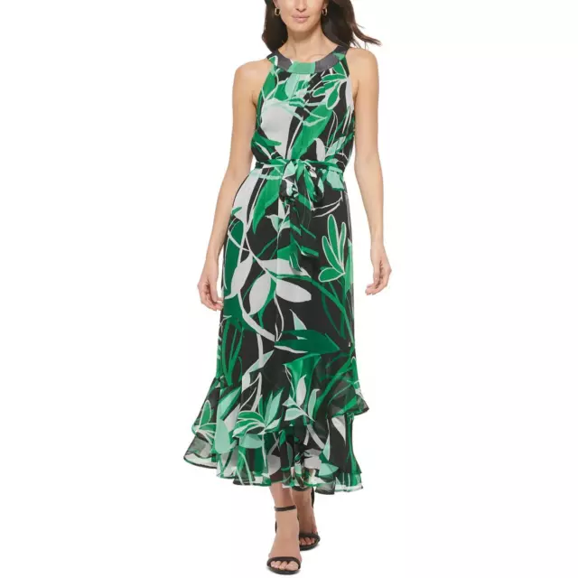 Calvin Klein Womens Ruffle Maxi Summer Halter Dress BHFO 1557