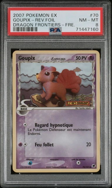 Carte Pokémon Goupix Reverse 70/101 PSA 8 Îles des Dragons - FR 🔥