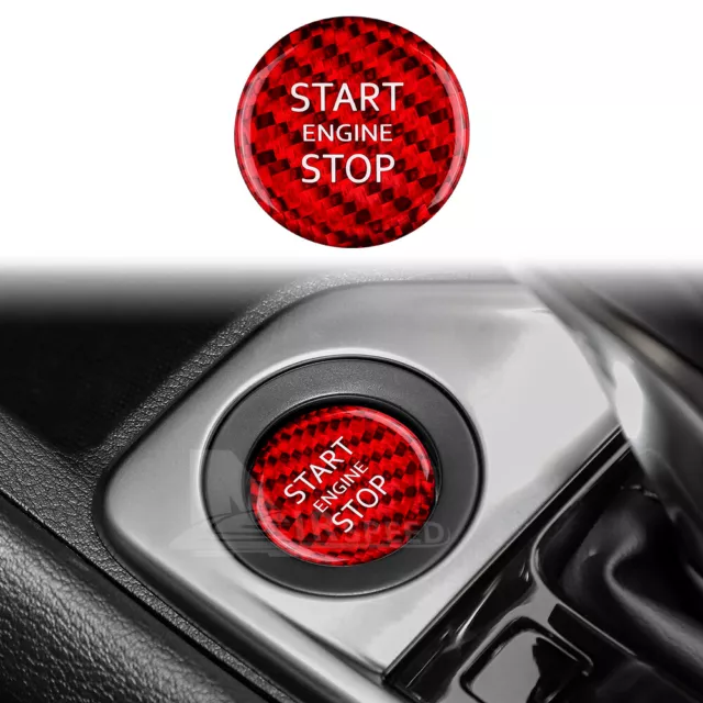 For Nissan Sentra 2020-2023 RED Start Stop Engine Button Cover HARD Carbon Fiber