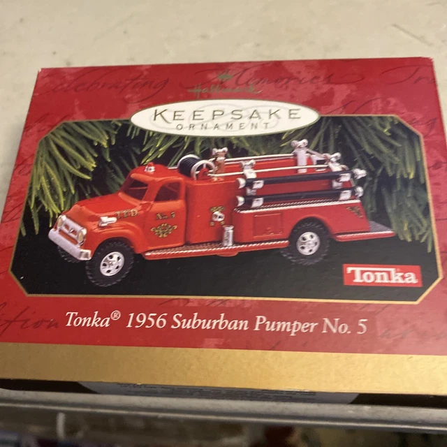 Hallmark Keepsake Ornament Tonka 1956 Suburban Pumper No 5 Red Fire Engine Metal