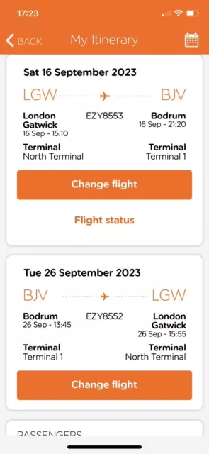 2 return flights toBodrum Turkey 16/9/23 to 26/923