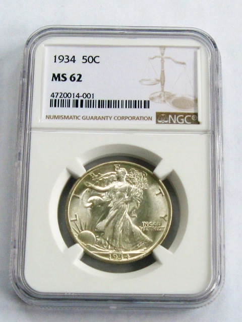 1934 Walking Liberty Half Dollar, NGC MS-62