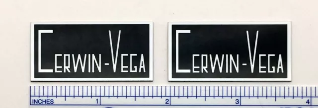 Cerwin Vega CV Speaker Badge Logo Custom Made Aluminum Pair Vintage Look