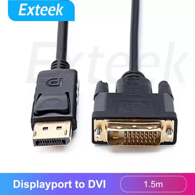 Displayport DP to DVI Cable Male to Male HD 1080P High Speed Display Port Lead