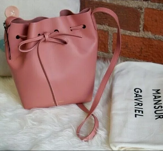 MANSUR GAVRIEL Mini Mini Leather Bucket Bag MSRP$495 in Biscotto