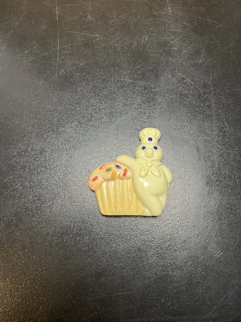 Vintage Pillsbury Doughboy w/ Cupcake Refrigerator Magnet Souvenir - 2.25" Vintage Pillsbury Doughboy w/ Cupcake Refrigerator Magnet Souvenir - 2.25"