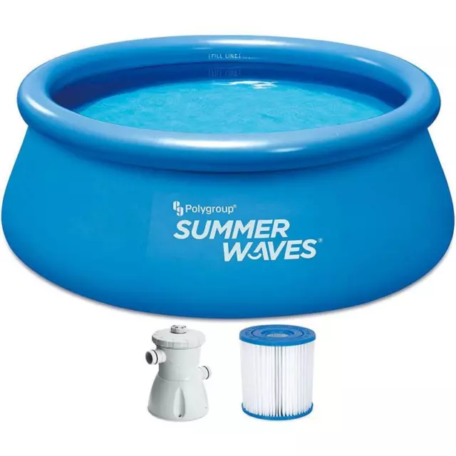 Schwimmbecken Pool komplett Set Filter Pumpe Quick Up Planschbecken Kinder 244cm