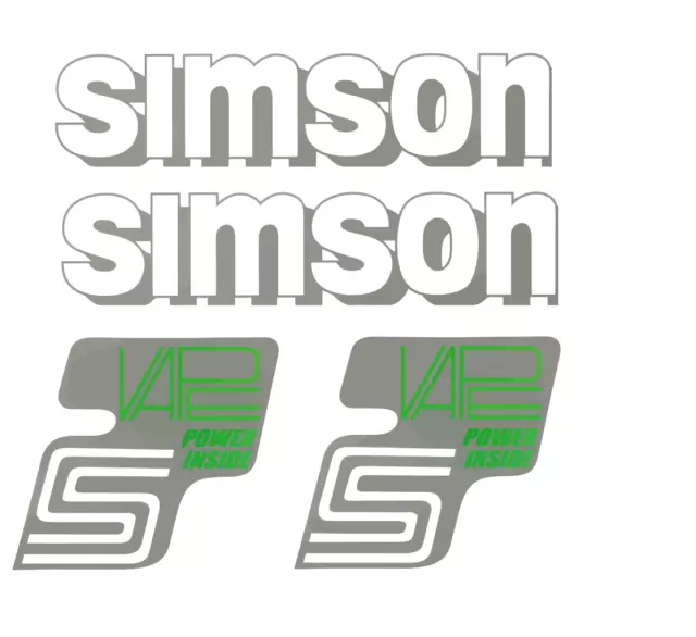 6 teiliger Dekorsatz Simson S51 Electronic altes Design Aufkleber