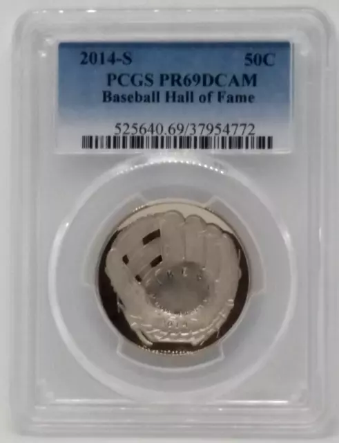 2014-S Baseball Hall of Fame Half Dollar Proof 50c - Graded PCGS PR69DCAM